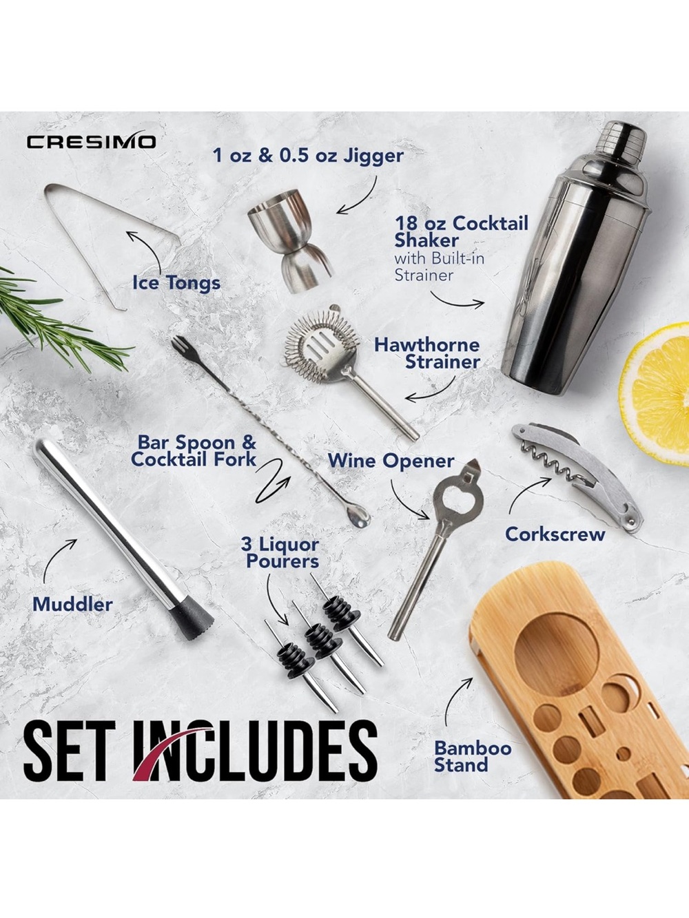 Cresimo 12 Piece Bar Set - Picture 2 of 4